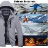 imageMAGCOMSEN Mens Winter Coats Ski Snow Water Resistant Jacket Warm Fleece Parka Raincoats with Hood for Hiking WorkLight Grey