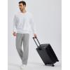 imageMAGCOMSEN Mens Winter Fleece Pants Sherpa Lined Sweatpants with Pockets Drawstring Lounge Running Athletic Warm PantsLight Grey