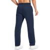 imageMAGCOMSEN Mens Winter Fleece Pants Sherpa Lined Sweatpants with Pockets Drawstring Lounge Running Athletic Warm PantsNavy