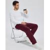imageMAGCOMSEN Mens Winter Fleece Pants Sherpa Lined Sweatpants with Pockets Drawstring Lounge Running Athletic Warm PantsWine Red