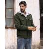 imageMAGCOMSEN Mens Winter Jacket Fleece Lined Work Jackets Waxed Canvas Shirt Jackets Warm Sherpa Trucker Military JacketArmy Green