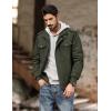 imageMAGCOMSEN Mens Winter Jacket Fleece Lined Work Jackets Waxed Canvas Shirt Jackets Warm Sherpa Trucker Military JacketArmy Green
