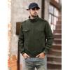 imageMAGCOMSEN Mens Winter Jacket Fleece Lined Work Jackets Waxed Canvas Shirt Jackets Warm Sherpa Trucker Military JacketArmy Green