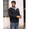 imageMAGCOMSEN Mens Winter Jacket Fleece Lined Work Jackets Waxed Canvas Shirt Jackets Warm Sherpa Trucker Military JacketBlack