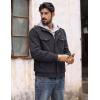 imageMAGCOMSEN Mens Winter Jacket Fleece Lined Work Jackets Waxed Canvas Shirt Jackets Warm Sherpa Trucker Military JacketDark Grey