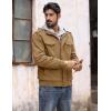 imageMAGCOMSEN Mens Winter Jacket Fleece Lined Work Jackets Waxed Canvas Shirt Jackets Warm Sherpa Trucker Military JacketKhaki