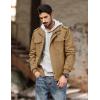 imageMAGCOMSEN Mens Winter Jacket Fleece Lined Work Jackets Waxed Canvas Shirt Jackets Warm Sherpa Trucker Military JacketKhaki