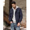 imageMAGCOMSEN Mens Winter Jacket Fleece Lined Work Jackets Waxed Canvas Shirt Jackets Warm Sherpa Trucker Military JacketNavy Blue
