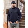 imageMAGCOMSEN Mens Winter Jacket Fleece Lined Work Jackets Waxed Canvas Shirt Jackets Warm Sherpa Trucker Military JacketNavy Blue