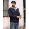 imageMAGCOMSEN Mens Winter Jacket Fleece Lined Work Jackets Waxed Canvas Shirt Jackets Warm Sherpa Trucker Military JacketNavy Blue