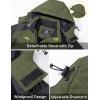 imageMAGCOMSEN Mens Winter Jacket Ski Snow Waterproof Fleece Coats Snowboard Warm Parka Raincoats with Hood 5 PocketsArmy Green