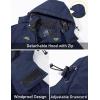 imageMAGCOMSEN Mens Winter Jacket Ski Snow Waterproof Fleece Coats Snowboard Warm Parka Raincoats with Hood 5 PocketsDark Blue