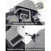 imageMAGCOMSEN Mens Winter Jacket Ski Snow Waterproof Fleece Coats Snowboard Warm Parka Raincoats with Hood 5 PocketsLight Grey