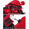 imageMAGCOMSEN Mens Winter Jacket Ski Snow Waterproof Fleece Coats Snowboard Warm Parka Raincoats with Hood 5 PocketsRed