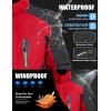 imageMAGCOMSEN Mens Winter Jacket Ski Snow Waterproof Fleece Coats Snowboard Warm Parka Raincoats with Hood 5 PocketsRed