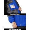 imageMAGCOMSEN Mens Winter Jacket Water Resistant Ski Snow Coat Warm Fleece Parka Raincoats with Hood MultiPocketsBlue