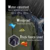 imageMAGCOMSEN Mens Winter Jacket Water Resistant Ski Snow Coat Warm Fleece Parka Raincoats with Hood MultiPocketsGreen