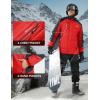imageMAGCOMSEN Mens Winter Jacket Water Resistant Ski Snow Coat Warm Fleece Parka Raincoats with Hood MultiPocketsRed