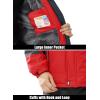 imageMAGCOMSEN Mens Winter Jacket Water Resistant Ski Snow Coat Warm Fleece Parka Raincoats with Hood MultiPocketsRed