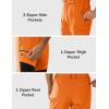 imageMAGCOMSEN Mens Winter Snow Ski Pants Fleece Lined Water Resistant Insulated Work Outdoor Hiking Snowboard Pants 4 PocketsFl Orange