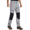 imageMAGCOMSEN Mens Winter Snow Ski Pants Fleece Lined Water Resistant Insulated Work Outdoor Hiking Snowboard Pants 4 PocketsLight Grey