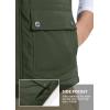 imageMAGCOMSEN Mens Winter Vest Outerwear Fleece Lined Outdoor Vest Warm Sleeveless JacketGreen