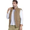 imageMAGCOMSEN Mens Winter Vest Outerwear Fleece Lined Outdoor Vest Warm Sleeveless JacketKhaki