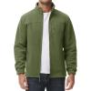 imageMAGCOMSEN Mens Winter Zip Up Polar Fleece Jacket Athletic Tactical Hiking Outdoor Jackets with 3 PocketsArmy Green
