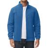 imageMAGCOMSEN Mens Winter Zip Up Polar Fleece Jacket Athletic Tactical Hiking Outdoor Jackets with 3 PocketsBlue Green