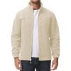 imageMAGCOMSEN Mens Winter Zip Up Polar Fleece Jacket Athletic Tactical Hiking Outdoor Jackets with 3 PocketsCream