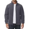 imageMAGCOMSEN Mens Winter Zip Up Polar Fleece Jacket Athletic Tactical Hiking Outdoor Jackets with 3 PocketsDark Grey