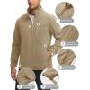 imageMAGCOMSEN Mens Winter Zip Up Polar Fleece Jacket Athletic Tactical Hiking Outdoor Jackets with 3 PocketsKhaki
