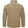 imageMAGCOMSEN Mens Winter Zip Up Polar Fleece Jacket Athletic Tactical Hiking Outdoor Jackets with 3 PocketsKhaki