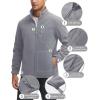 imageMAGCOMSEN Mens Winter Zip Up Polar Fleece Jacket Athletic Tactical Hiking Outdoor Jackets with 3 PocketsLight Grey