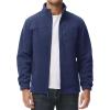 imageMAGCOMSEN Mens Winter Zip Up Polar Fleece Jacket Athletic Tactical Hiking Outdoor Jackets with 3 PocketsNavy