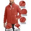 imageMAGCOMSEN Mens Winter Zip Up Polar Fleece Jacket Athletic Tactical Hiking Outdoor Jackets with 3 PocketsOrange Red