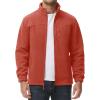 imageMAGCOMSEN Mens Winter Zip Up Polar Fleece Jacket Athletic Tactical Hiking Outdoor Jackets with 3 PocketsOrange Red