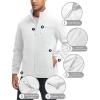 imageMAGCOMSEN Mens Winter Zip Up Polar Fleece Jacket Athletic Tactical Hiking Outdoor Jackets with 3 PocketsWhite