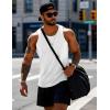 imageMAGCOMSEN Mens Workout Tank Tops Undershirt Cotton Muscle Athletic Sleeveless Shirts for Gym02white