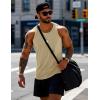 imageMAGCOMSEN Mens Workout Tank Tops Undershirt Cotton Muscle Athletic Sleeveless Shirts for Gym04khaki