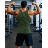 imageMAGCOMSEN Mens Workout Tank Tops Undershirt Cotton Muscle Athletic Sleeveless Shirts for Gym05army Green