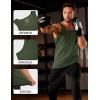 imageMAGCOMSEN Mens Workout Tank Tops Undershirt Cotton Muscle Athletic Sleeveless Shirts for Gym05army Green