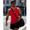 imageMAGCOMSEN Mens Workout Tank Tops Undershirt Cotton Muscle Athletic Sleeveless Shirts for Gym12tomato Red