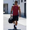 imageMAGCOMSEN Mens Workout Tank Tops Undershirt Cotton Muscle Athletic Sleeveless Shirts for Gym15wine Red