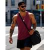 imageMAGCOMSEN Mens Workout Tank Tops Undershirt Cotton Muscle Athletic Sleeveless Shirts for Gym15wine Red