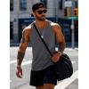 imageMAGCOMSEN Mens Workout Tank Tops Undershirt Cotton Muscle Athletic Sleeveless Shirts for Gym17dark Grey