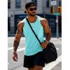 imageMAGCOMSEN Mens Workout Tank Tops Undershirt Cotton Muscle Athletic Sleeveless Shirts for Gym18lake Blue