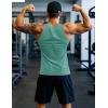 imageMAGCOMSEN Mens Workout Tank Tops Undershirt Cotton Muscle Athletic Sleeveless Shirts for Gym21grey Green