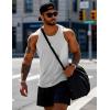 imageMAGCOMSEN Mens Workout Tank Tops Undershirt Cotton Muscle Athletic Sleeveless Shirts for Gym24beige