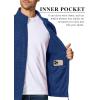 imageMAGCOMSEN Mens Zip Up Sweatshirt Casual Fleece Jacket with Zipper Pockets and Stand CollarDark Blue